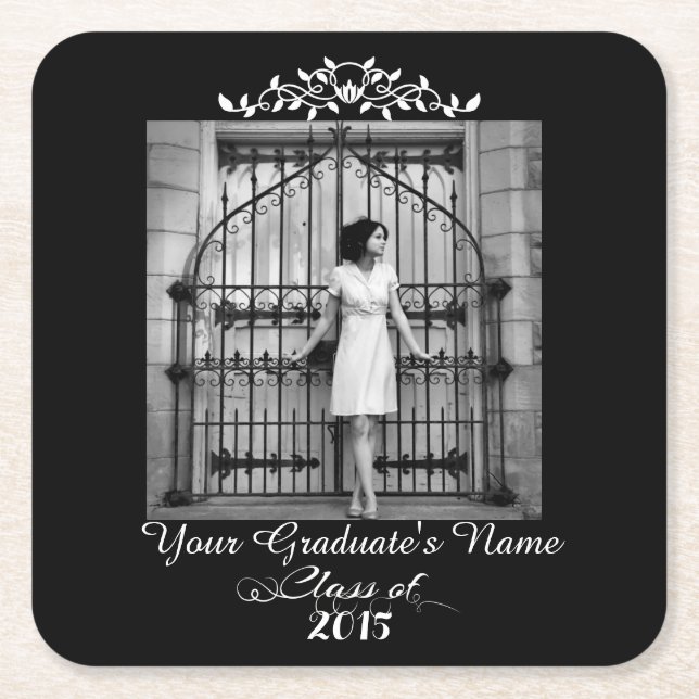 Elegant Graduation Party Paper Coasters (Front)