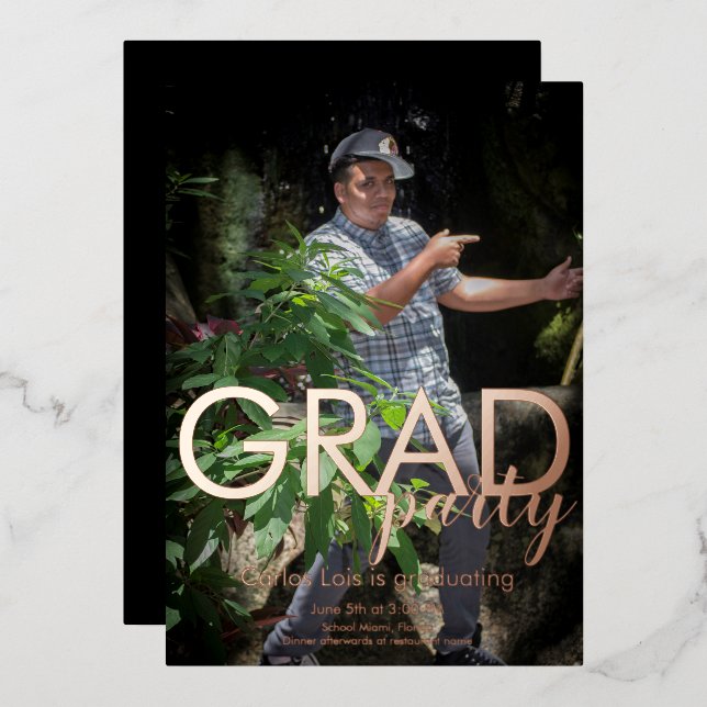 Elegant Graduation Party Photo Pressed  (Front/Back)