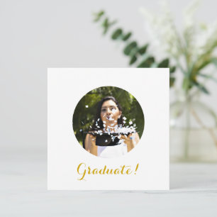 Elegant Graduation Party Photo Square Invitation