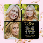 Elegant Graduation Personalised 3 Photo Collage Ceramic Ornament<br><div class="desc">Celebrate your graduate with our elegant and modern photo collage graduation ornament - the perfect way to commemorate your special day! This simple yet stunning keepsake features space for three personalised photos, along with your name and school year for a truly personalised touch. Whether you're celebrating a high school, college,...</div>