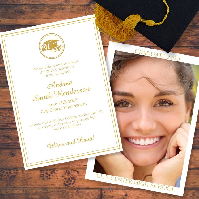 Elegant Graduation Photo Announcement (Creator Uploaded)