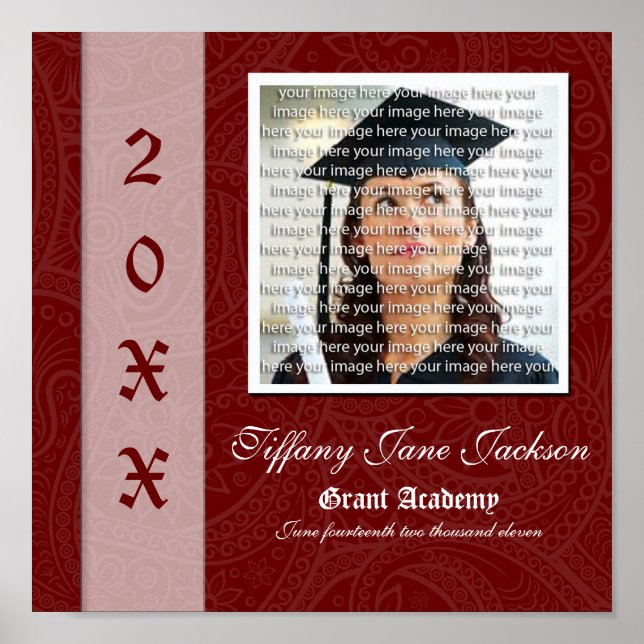 Elegant Graduation Photo Collage Wall Art (Front)