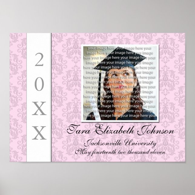 Elegant Graduation Photo Collage Wall Art (Front)