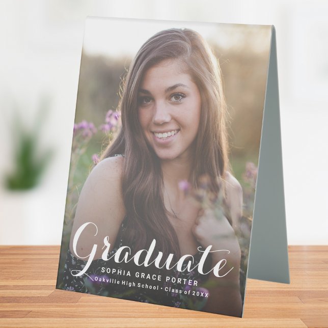 Elegant Graduation Photo Grad Party (Graduation Photo Table Tent)