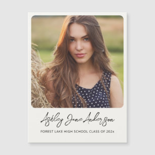 Elegant Graduation Photo Magnetic Announcement