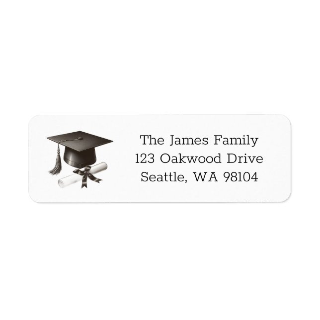 Elegant Graduation Return Address Label (Front)