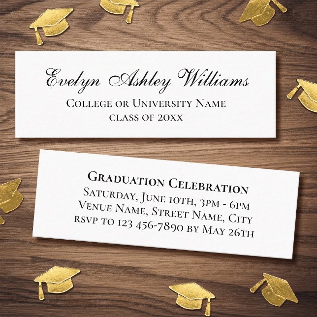 Elegant Graduation Script Invitation Insert Cards (Creator Uploaded)