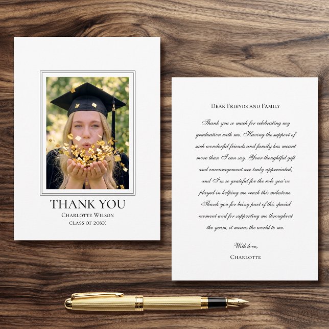 Elegant Graduation Thank You Card Photo Script (Creator Uploaded)