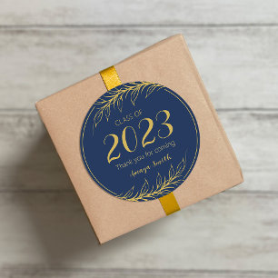 Elegant Graduation Thank You Round Sticker