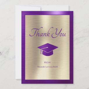 Elegant Graduation Thank You Script Purple Gold