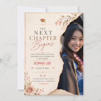Elegant Graduation The Next Chapter Begins  Card