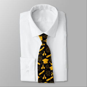 Elegant Graduation Theme Black and Gold Tie