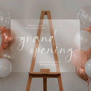 Elegant Grand Opening Transparent Welcome Acrylic Sign