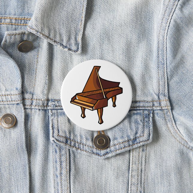 Elegant Grand Piano Music Lovers Design  7.5 Cm Round Badge (Creator Uploaded)