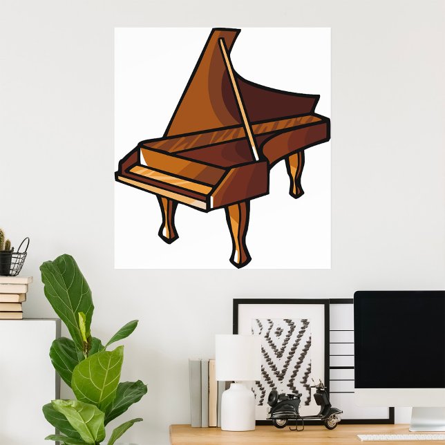 Elegant Grand Piano Music Lovers Design  Poster (Creator Uploaded)