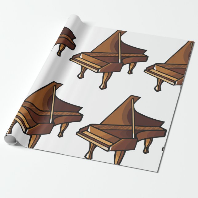 Elegant Grand Piano Music Lovers Design  Wrapping Paper (Unrolled)