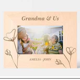 Elegant Grandma Flowers Custom Wood Frames