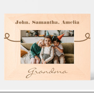 Elegant Grandma Name Custom Wood Frames 