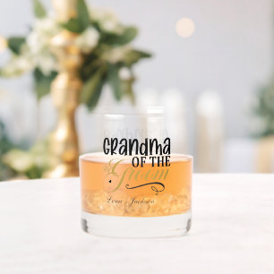 Elegant Grandma of the Groom add name Wedding Whiskey Glass