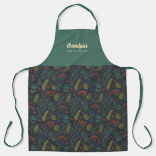 Elegant Grandpa Winter Botanical Apron