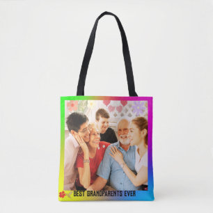 Elegant Grandparents Grandkids Family Photo Gift Tote Bag