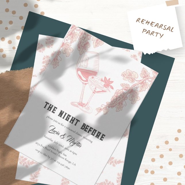 Elegant Grape Fruits Champagne Rehearsal Dinner Invitation (Creator Uploaded)