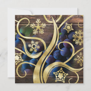 Elegant Grapes With Gold Pattern Card