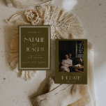 Elegant Grassland Ivory Old Money Photo Wedding Save The Date<br><div class="desc">This modern & retro funky minimalist Wedding grassland green photo Save The Date Template is great for you. If you are looking for a pretty, elegant and easy to customize grassland green Wedding image Save The Date Template. A very elegant simple ivory cream script wedding save the date on grassland...</div>