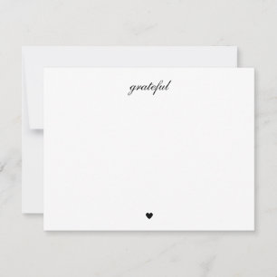 Elegant Grateful Heart Simple Script Old Money Thank You Card