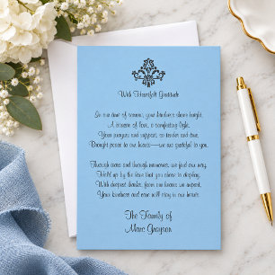 Elegant Gratitude Family of Blue Thank You Card