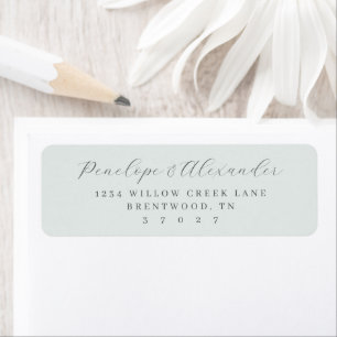 Elegant Gray Calligraphy Return Address Label