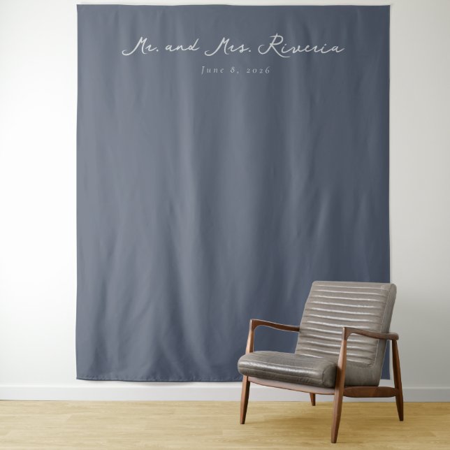 Elegant Gray Calligraphy Tapestry (In Situ)