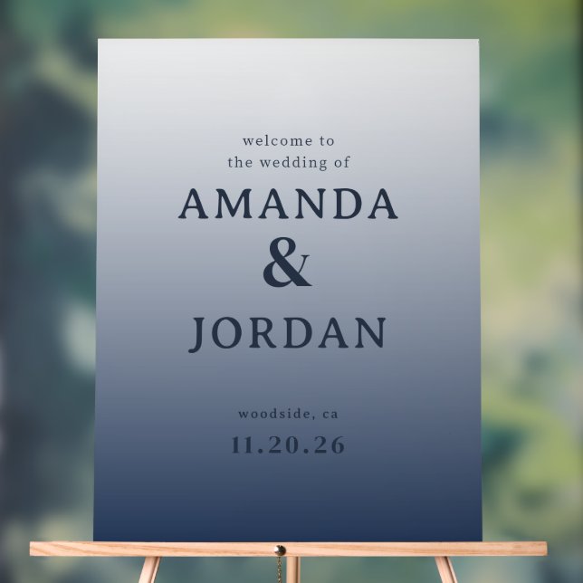 Elegant Gray Gradient Wedding Sign (Neutral)