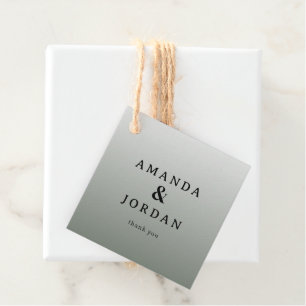 Elegant Gray Gratitude Card Favour Tags