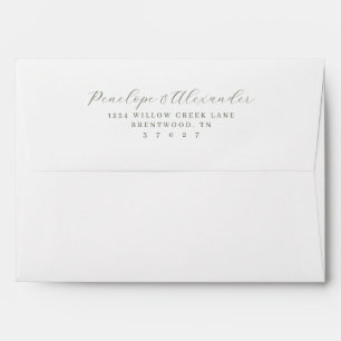 Elegant Gray Minimalist Calligraphy Envelope