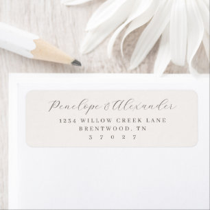 Elegant Gray Minimalist Calligraphy Return Address Label