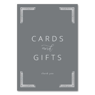 Elegant Gray Minimalist Cards and Gifts Thank You