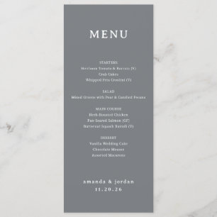 Elegant Gray Minimalist Menu