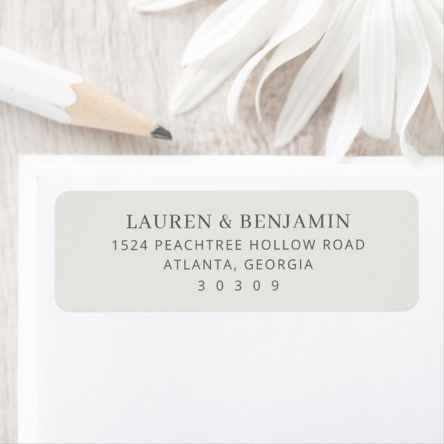 Elegant Gray Minimalist Return Address Label (Insitu)