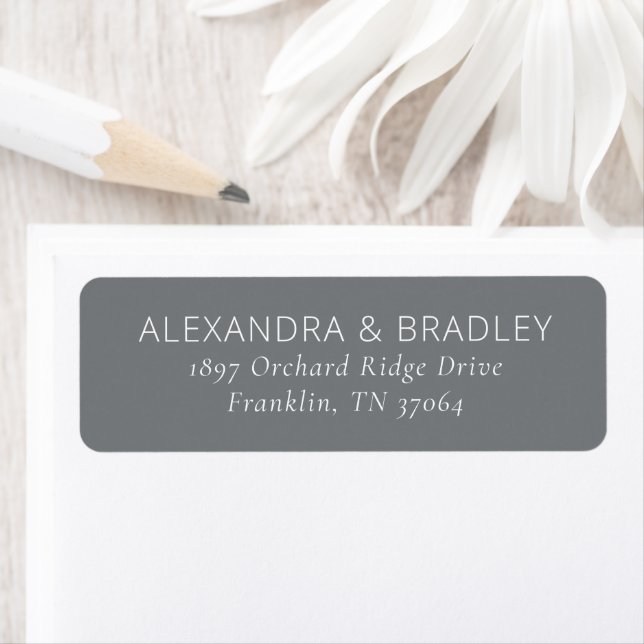 Elegant Gray Minimalist Return Address Label (Insitu)