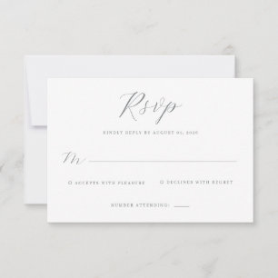 Elegant Gray Minimalist RSVP Card