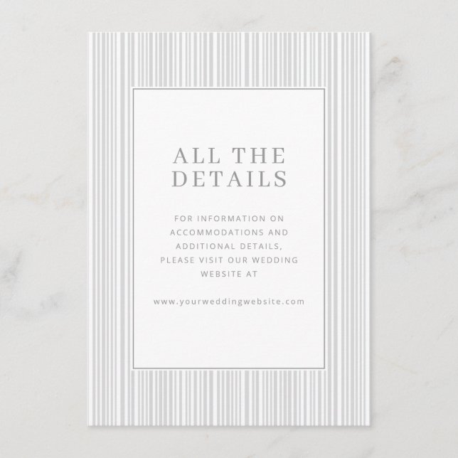 Elegant Gray Minimalist Stripes Enclosure Card (Front)