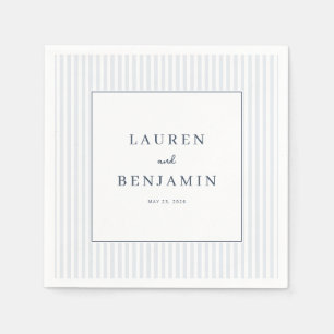 Elegant Gray Minimalist Stripes Napkin