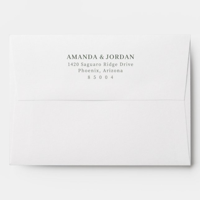 Elegant Gray Minimalist Typographic Envelope (Back (Top Flap))