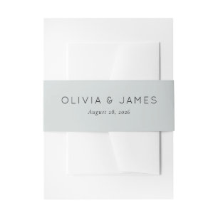 Elegant Gray Minimalist Typographic Invitation Belly Band