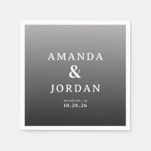 Elegant Gray Minimalist Wedding Invitation Napkin