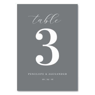 Elegant Gray Number Three Table Number