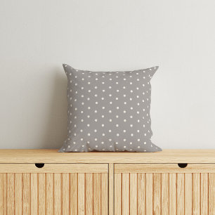 Elegant Gray Polka Dot Baby Throw Pillow
