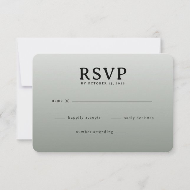 Elegant Gray RSVP Card (Front)