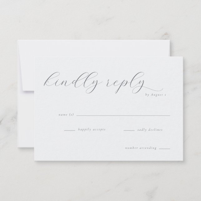 Elegant Gray RSVP Card (Front)